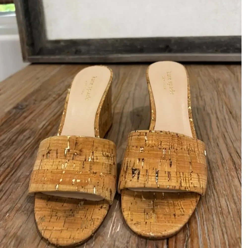 Kate Spade Cork Wedge Sandals Size 7